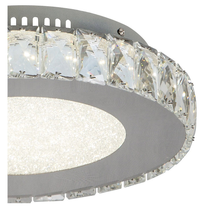 Round Clear Crystal Flush Mount with Hardware &amp; a Beaded Acrylic