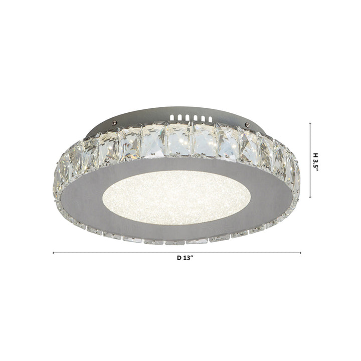 Round Clear Crystal Flush Mount with Hardware &amp; a Beaded Acrylic