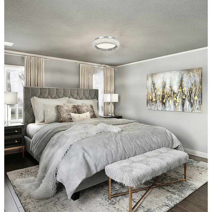 Stainless Steel Flush Mount with Clear and Crystals by Bethel - view 6