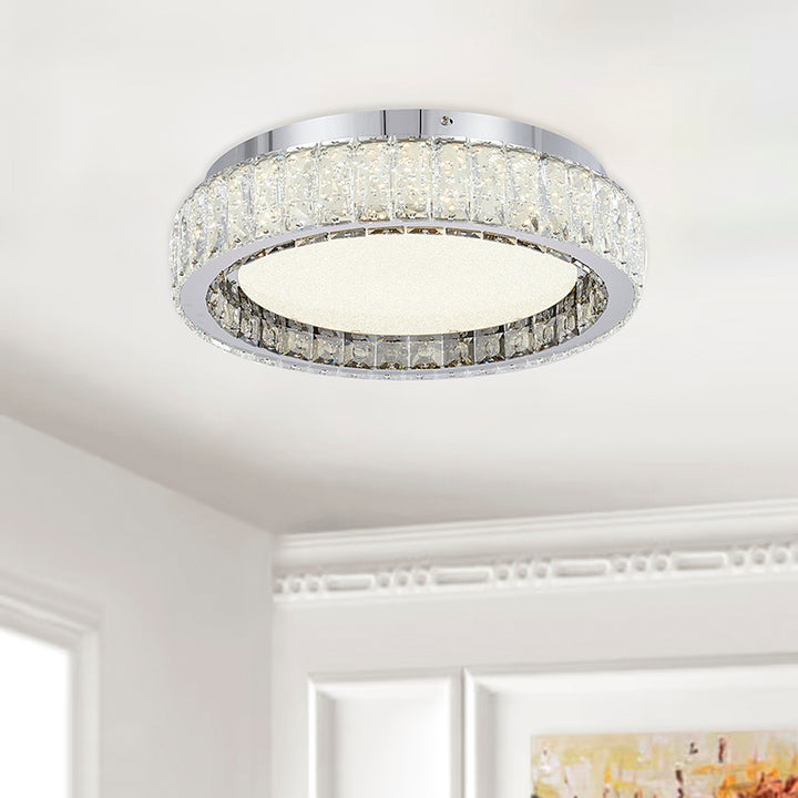 Stainless Steel Flush Mount with Clear and Crystals by Bethel - view 8