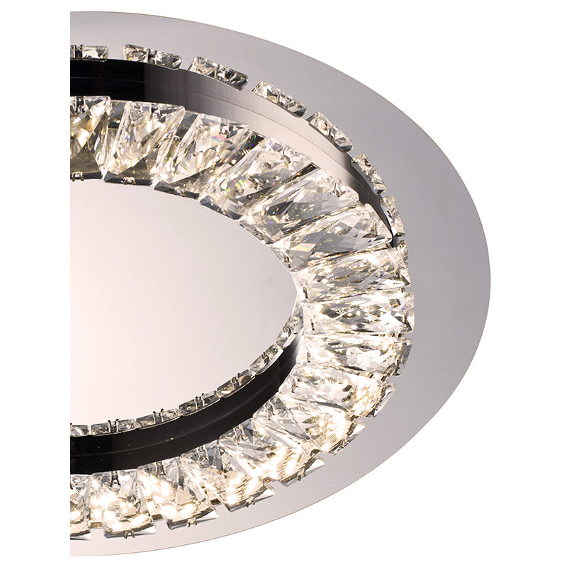 Clear Crystal LED Flush Mount with Stainless Steel Frame (FT043) by Bethel - view 5