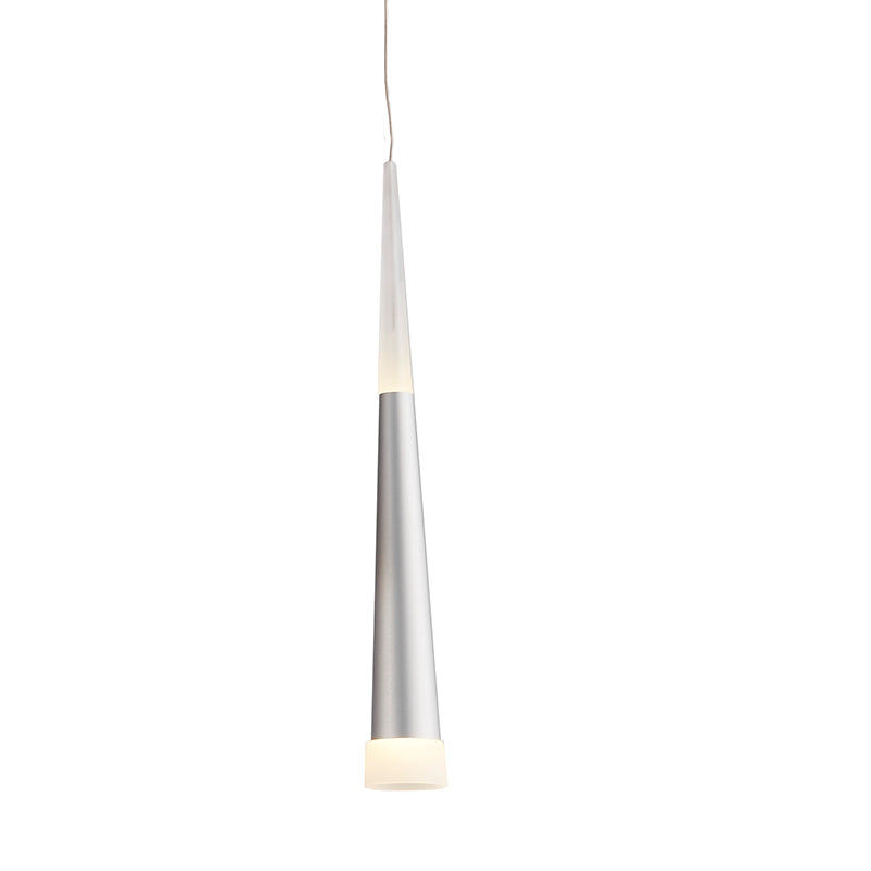 Kitchen Island Light with Sand Silver Hanging Pendants & Frosted Acrylic Diffusers by Bethel - view 2