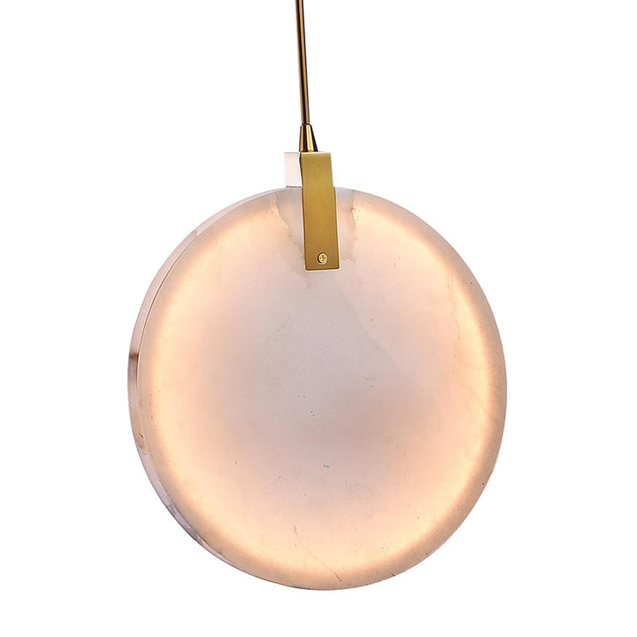 Stainless Steel Rectangular Frame LED Chandelier with Spanish Alabaster Pendants by Bethel - view 10
