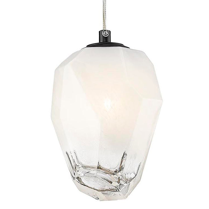 Frame Pendant Light with Glass Shade in Black by Bethel