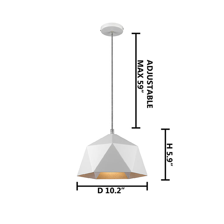 Metal Shade Single Pendant Light with Interior by Bethel - view 6
