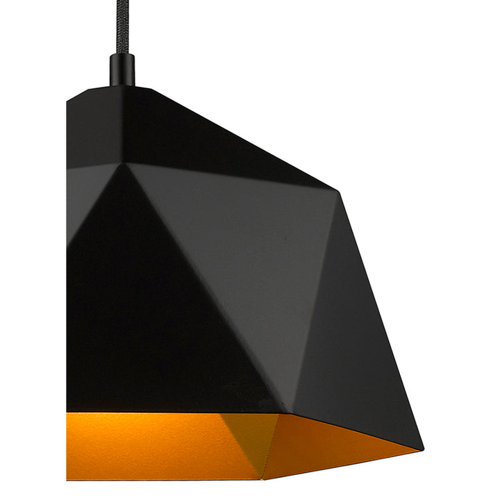 Metal Shade Single Pendant Light with Interior by Bethel - view 2