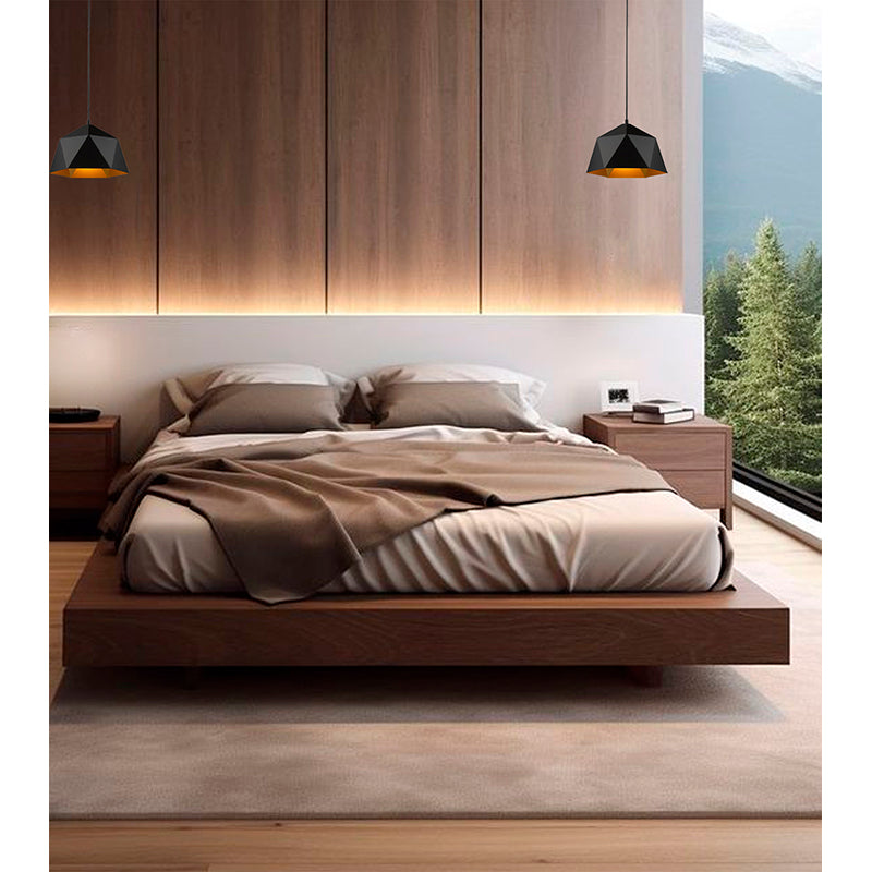 Metal Shade Single Pendant Light with Interior by Bethel - view 4