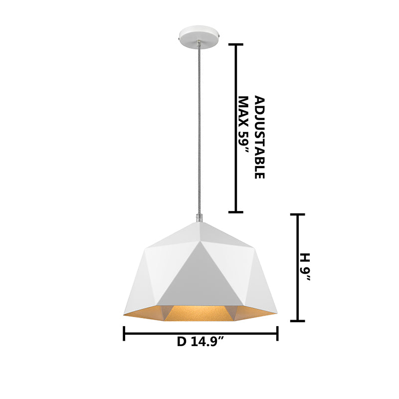 Metal Shade Single Pendant Light with Interior by Bethel - view 15