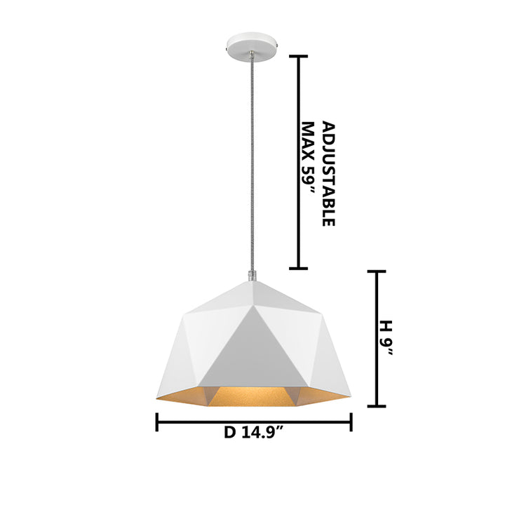 Metal Shade Single Pendant Light with Interior by Bethel - view 15