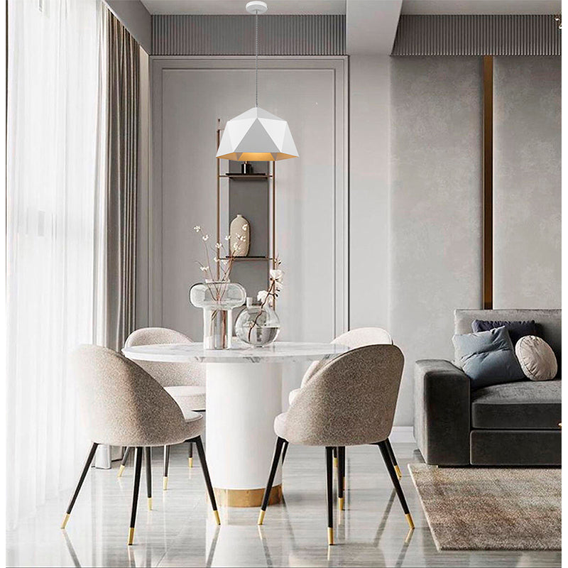 Metal Shade Single Pendant Light with Interior by Bethel - view 16
