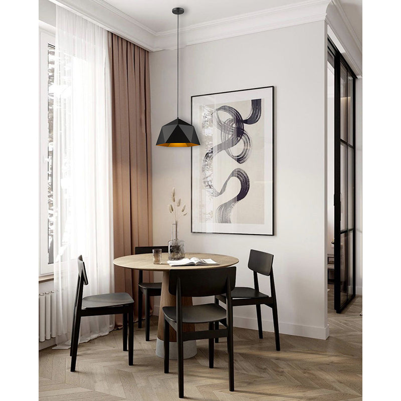 Metal Shade Single Pendant Light with Interior by Bethel - view 12