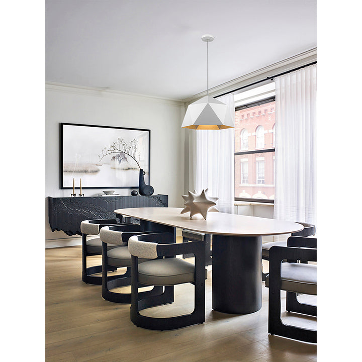 Metal Shade Single Pendant Light with Interior by Bethel - view 23