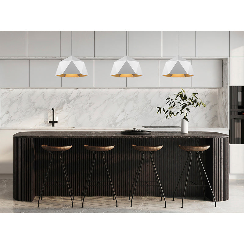 Metal Shade Single Pendant Light with Interior by Bethel - view 25