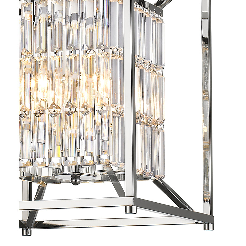 Cage Pendant Light with Clear Hanging Crystals by Bethel - view 7