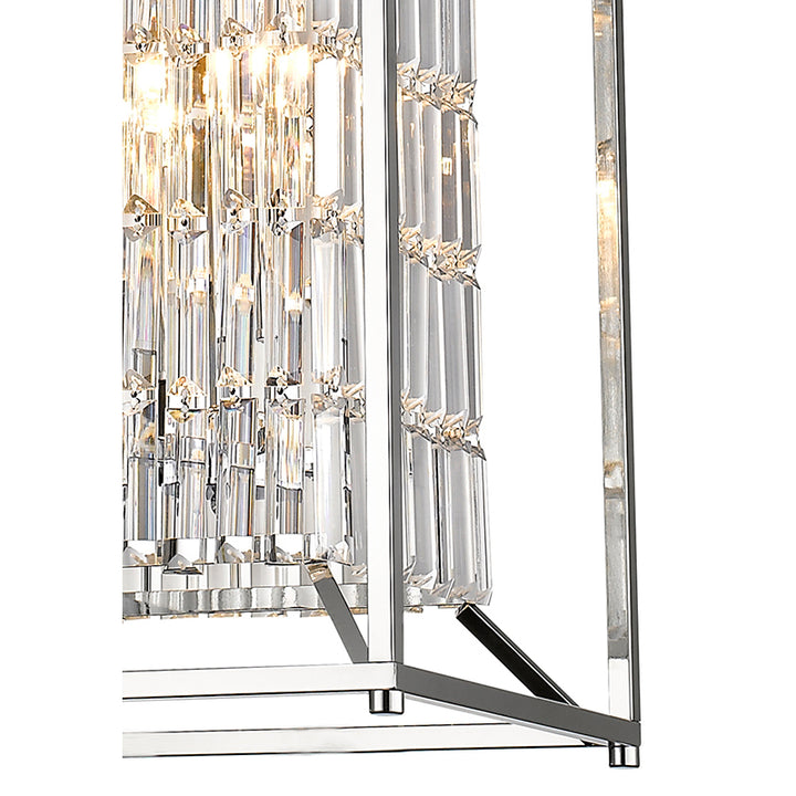 Cage Pendant Light with Clear Hanging Crystals by Bethel - view 2