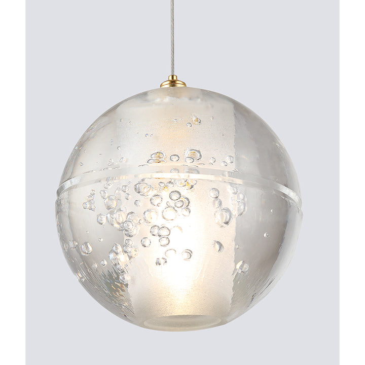 Clear Bubble Crystal Pendant Light with Hardware by Bethel - view 9