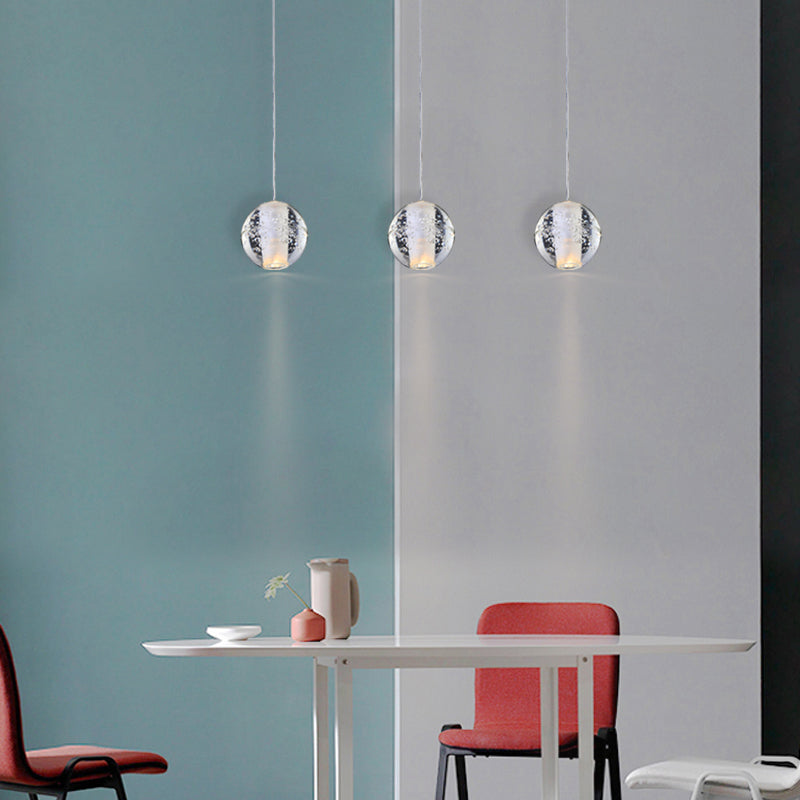 Clear Bubble Crystal Pendant Light with Hardware by Bethel - view 2