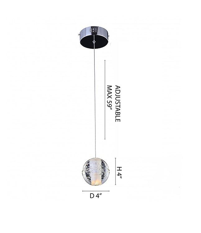 Clear Bubble Crystal Pendant Light with Hardware by Bethel - view 3