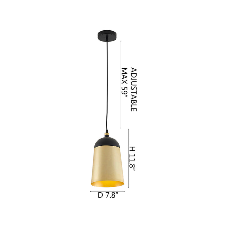 Aluminium Trim Shade Single Pendant Light by Bethel - view 4
