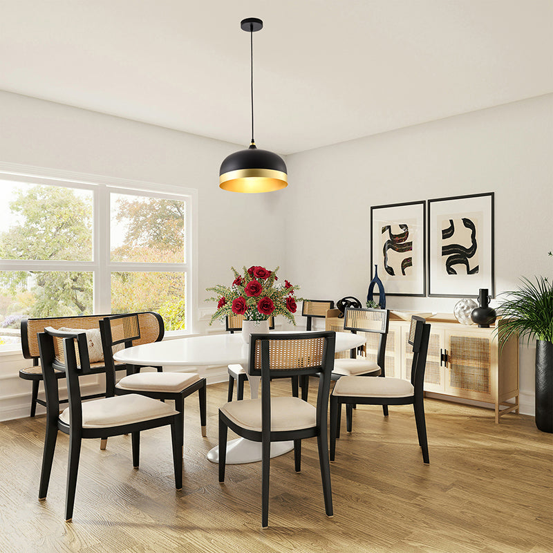 Aluminium Trim Shade Single Pendant Light by Bethel - view 10