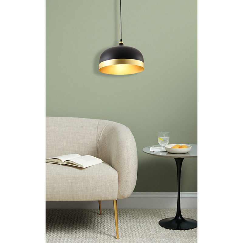 Aluminium Trim Shade Single Pendant Light by Bethel - view 11