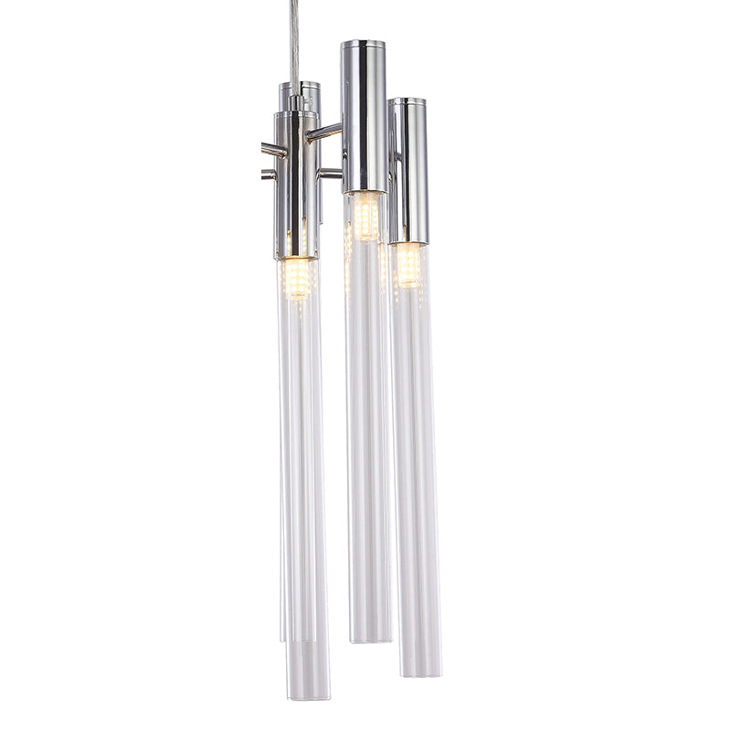 Frame Single Pendant Light with Clear Glass Tubes by Bethel - view 3