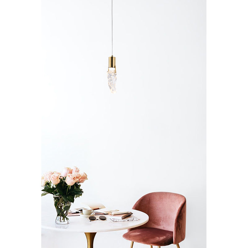 Frame LED Pendant Light with Clear Crystal Stone by Bethel - view 11