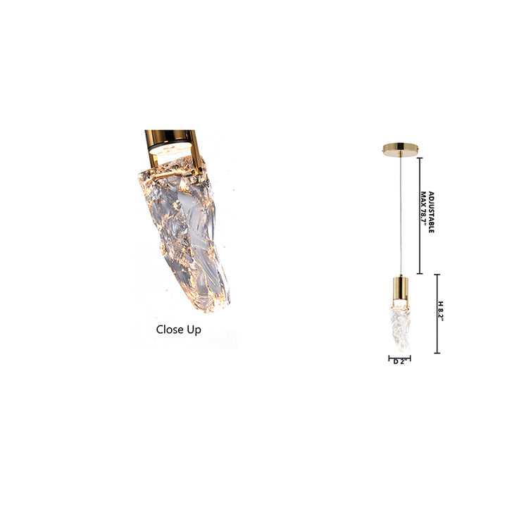 Frame LED Pendant Light with Clear Crystal Stone by Bethel - view 12