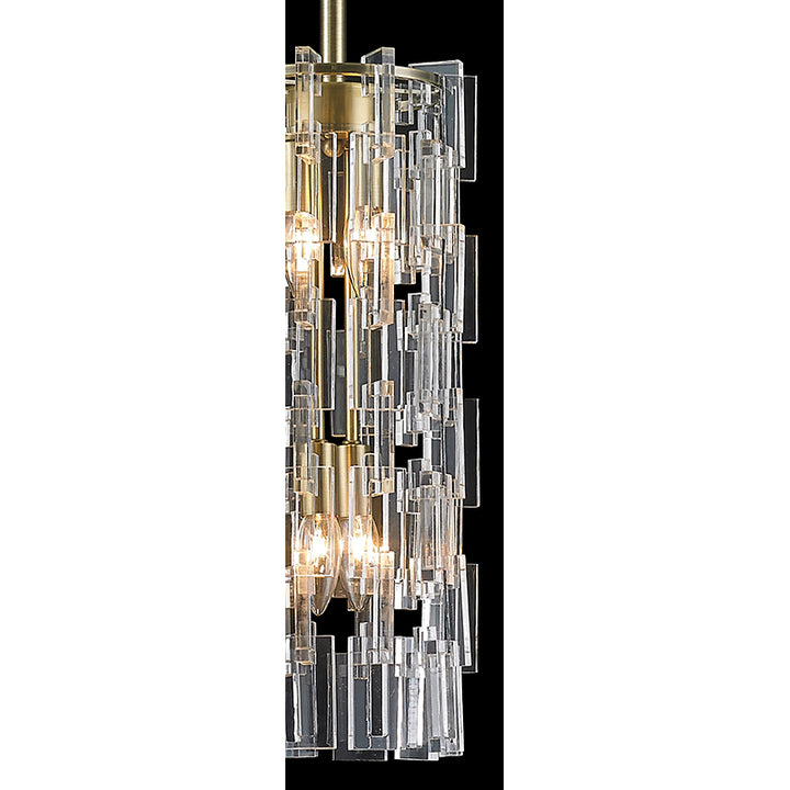 Antique Bronze Frame Single Pendant Light with Clear Acrylic Links Draping Around by Bethel - view 2