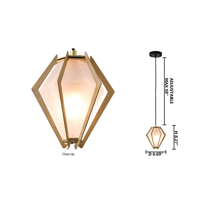 Frosted Glass Pendant Light with Aluminium Frame by Bethel - view 15