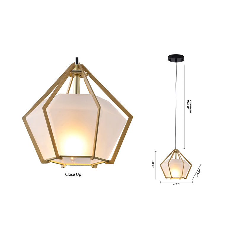 Frosted Glass Pendant Light with Aluminium Frame by Bethel - view 20