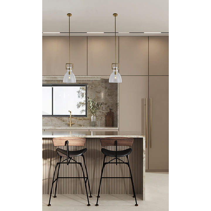 Metal Frame Pendant Light with Clear Glass Shade by Bethel - view 13