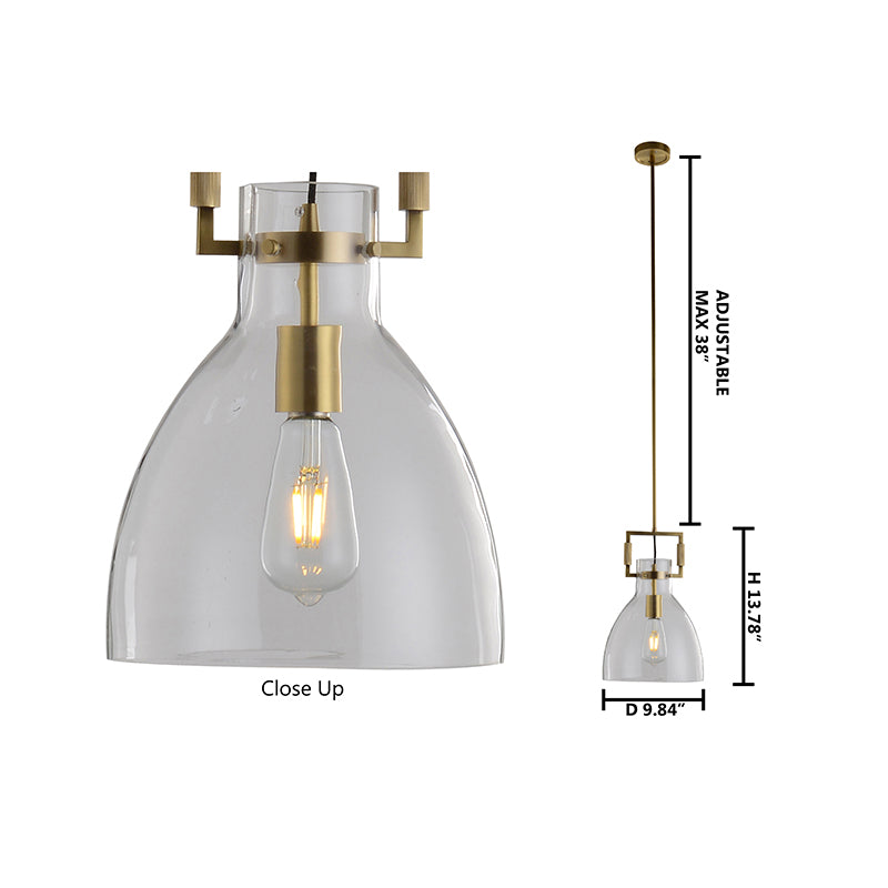 Metal Frame Pendant Light with Clear Glass Shade by Bethel - view 14