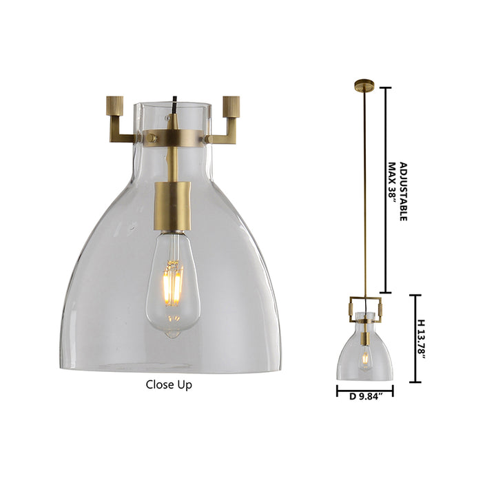 Metal Frame Pendant Light with Clear Glass Shade by Bethel - view 14