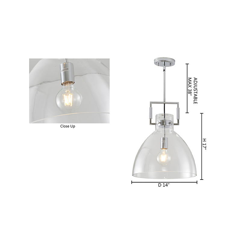 Metal Frame Pendant Light with Clear Glass Shade by Bethel - view 30