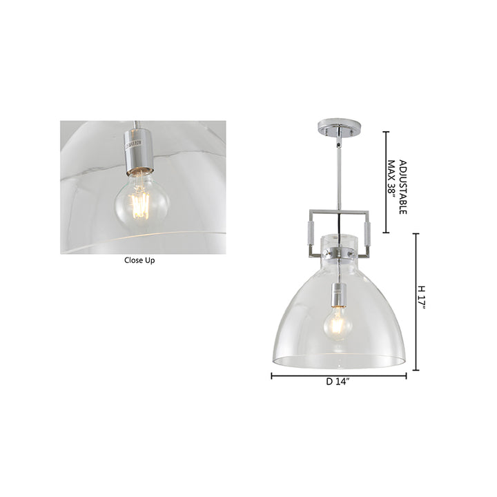 Metal Frame Pendant Light with Clear Glass Shade by Bethel - view 30