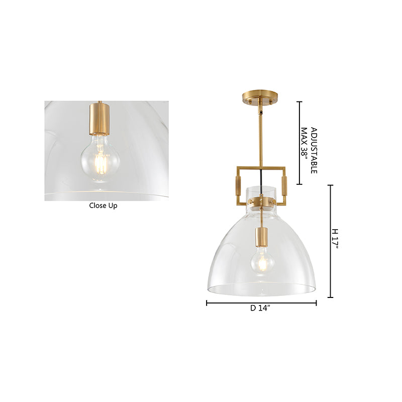 Metal Frame Pendant Light with Clear Glass Shade by Bethel - view 36