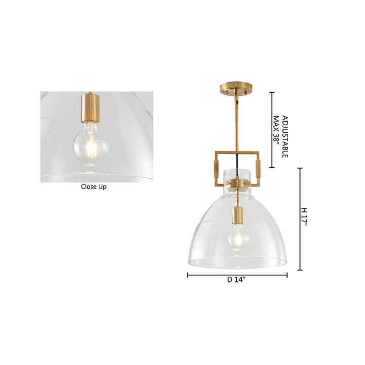 Metal Frame Pendant Light with Clear Glass Shade by Bethel - view 36