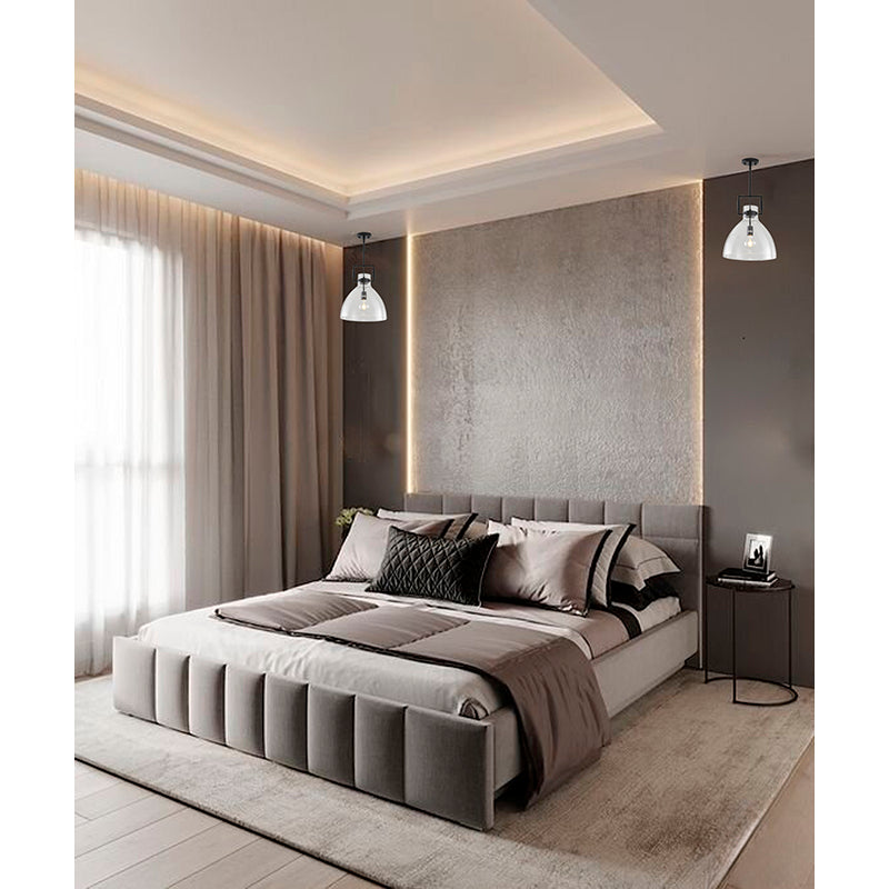 Metal Frame Pendant Light with Clear Glass Shade by Bethel - view 19