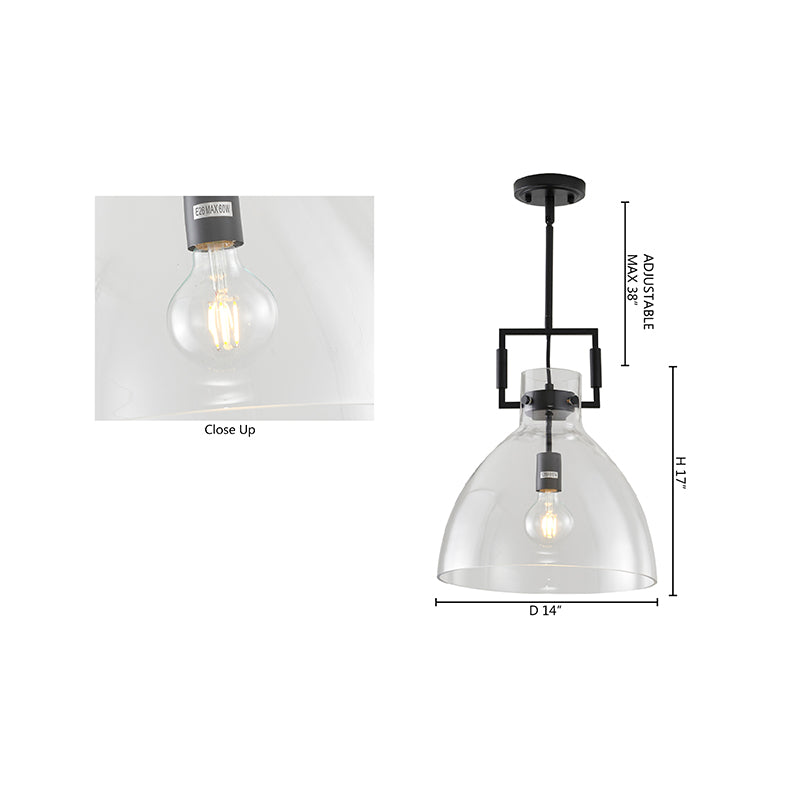 Metal Frame Pendant Light with Clear Glass Shade by Bethel - view 20