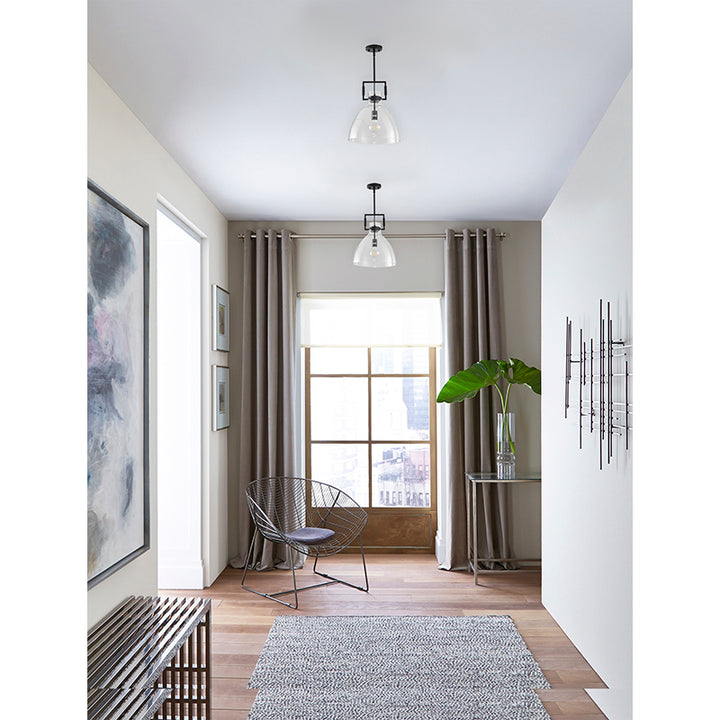 Metal Frame Pendant Light with Clear Glass Shade by Bethel - view 21
