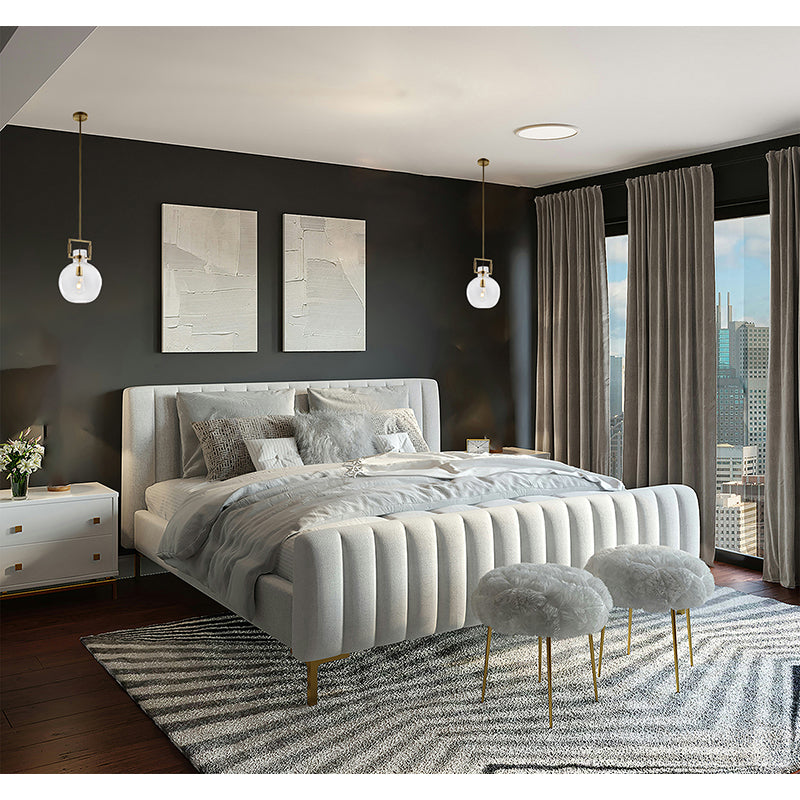 Metal Frame Pendant Light with Clear Glass Shade by Bethel - view 8