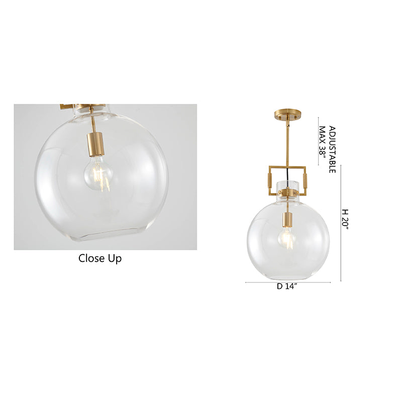 Metal Frame Pendant Light with Clear Glass Shade by Bethel - view 25