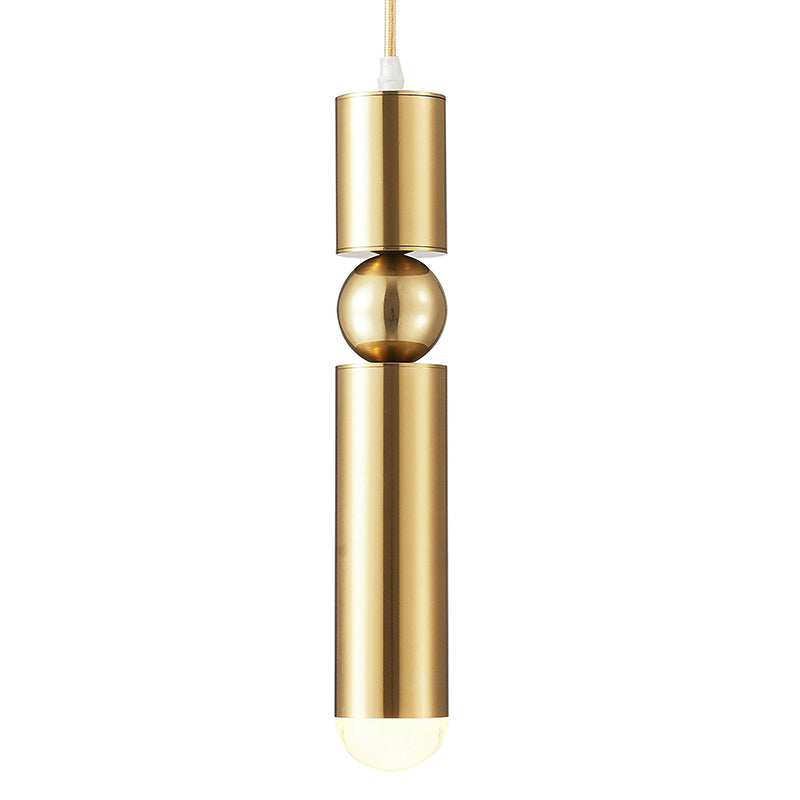 Brass Plated Single Pendant Light with Rounded Base Tip by Bethel - view 3