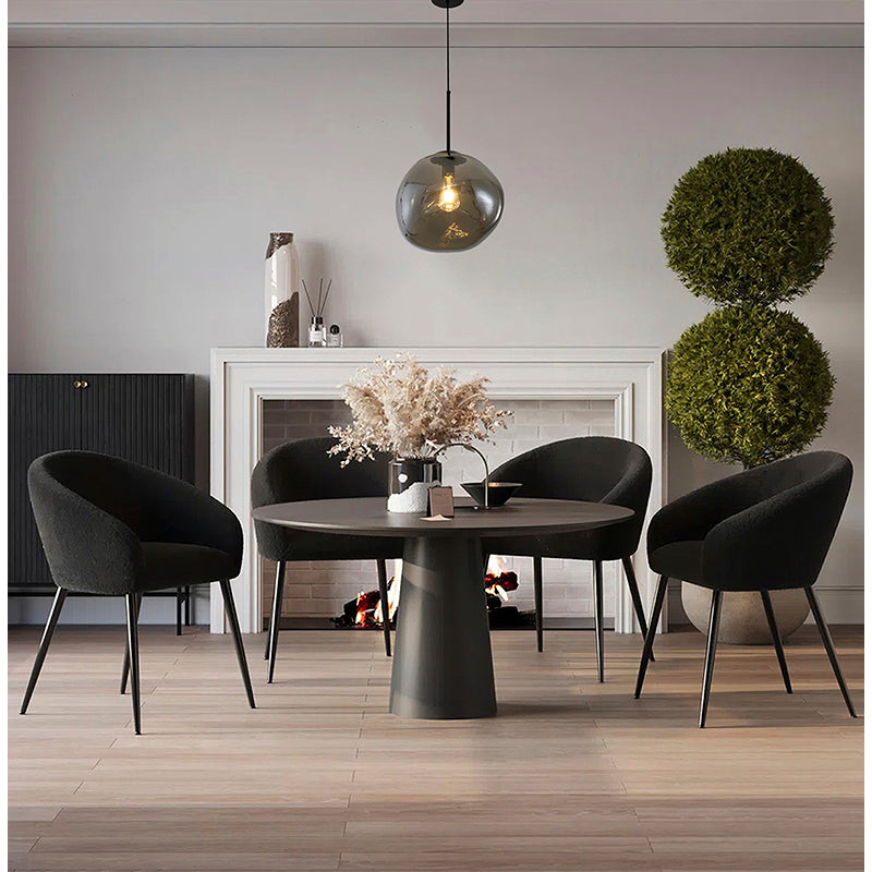 Satin Black Glass Pendant by Bethel - view 2
