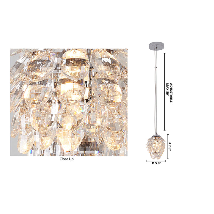 Crystal Pineapple Pendant Light with Frame by Bethel - view 12
