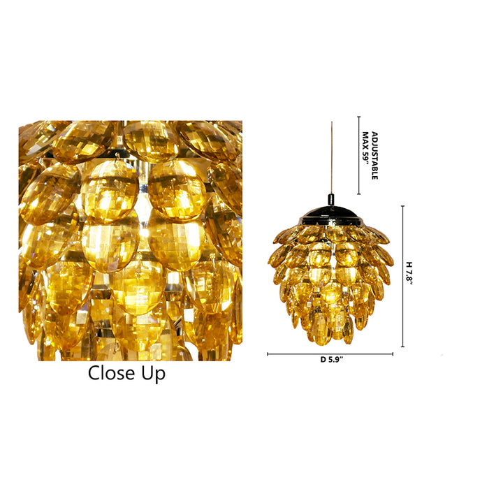 Crystal Pineapple Pendant Light with Frame by Bethel - view 3