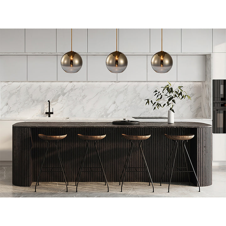 Bronzed Ombre Shade Single Pendant Light with Gold Hardware by Bethel - view 7