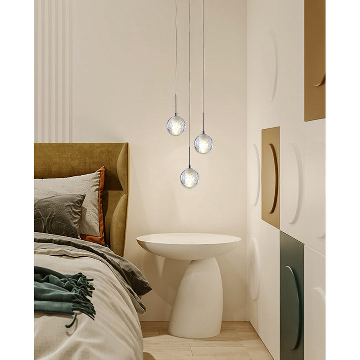 Clear Bubble Crystal Pendant Light with Chrome Hardware by Bethel - view 7