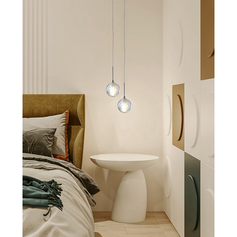 Clear Bubble Crystal Single Pendant Light with Hardware by Bethel - view 7